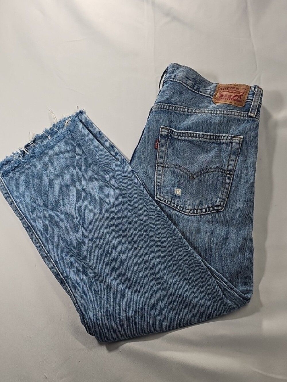 Light Blue Wide Leg Distressed Jeans - Casual Everyday Style